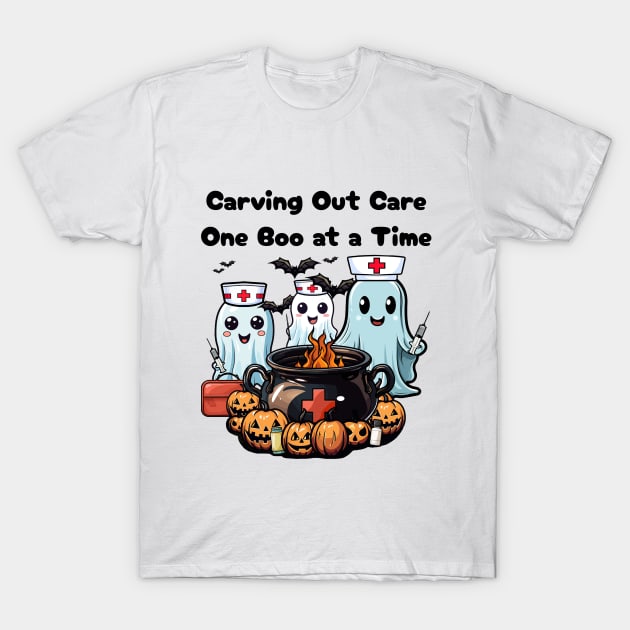 Carving Out Care One Boo at a Time T-Shirt by ToonSpace